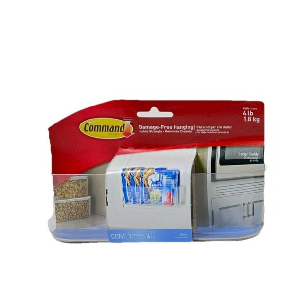 3M Command Damage Free Hanging Caddy 2PK 8.6 x 3.1 x 3 in Holds up to 4lb - Picture 2 of 5
